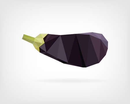 Low Poly Eggplant or Aubergineのイラスト素材