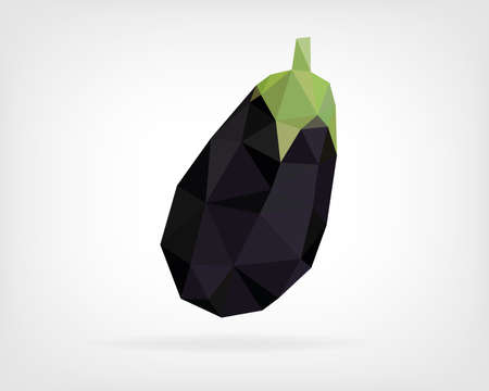 Low Poly Eggplant or Aubergineのイラスト素材