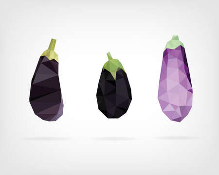 Low Poly Eggplant or Aubergineのイラスト素材