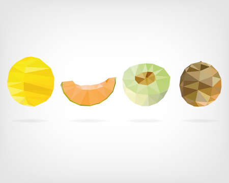 Low Poly Honeydew Melonのイラスト素材
