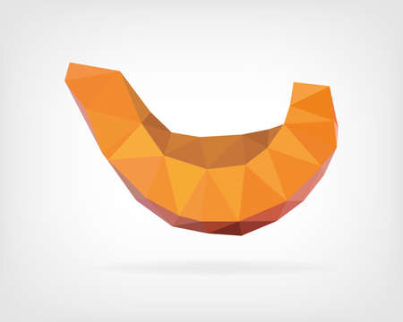 Low Poly Red Kuri Squashのイラスト素材