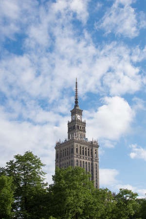WARSAW, POLAND - MAY 16, 2015: Palace of Culture and Science in Warsaw, Poland on May 16, 2016