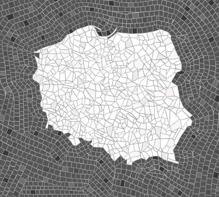 Mosaic map of Polandのイラスト素材