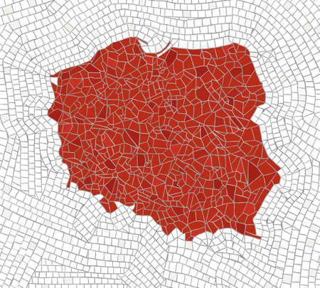 Mosaic map of Polandのイラスト素材