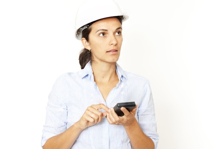 Female engineer calculatingの写真素材