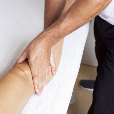physical therapist with patientの写真素材