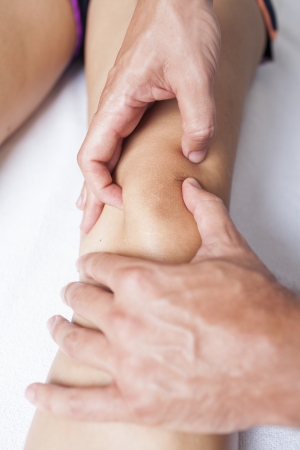 knee massageの写真素材