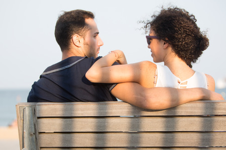 Partner talking to girfriendの写真素材