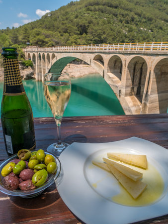 Tapas dinner outside in the Spanish countryside.のeditorial素材