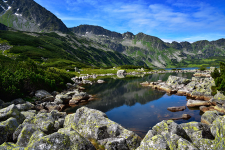Five Lakes Valley in Tatras mountainの写真素材
