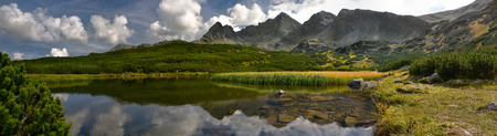 Panoramic landscape of Hala Gasienicowa in Tatra mountain