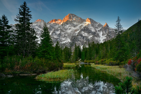 Tatra mountain peaks in the morning. Zakopane Poland
