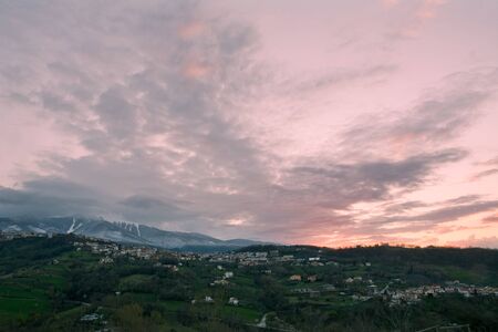 Guardiagrele in Abruzzo: small village at the foot of the mountainの写真素材