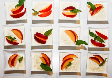 Arroz de leche. tipical spnish dessert with rise and milkの写真素材