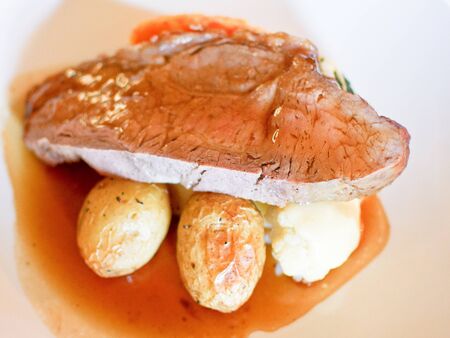 Beef and potatoes for lunch