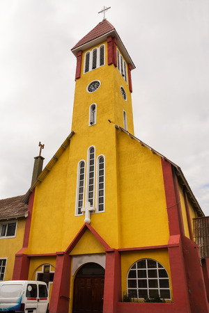Salesian church in the center of Ushuaia (Argentina)の写真素材