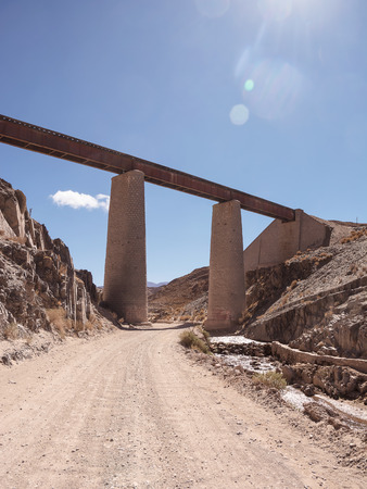 Bridge of Clouds Train in San Antonio Los Cobres (Argentina)の写真素材