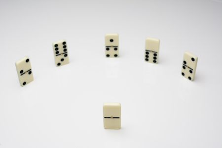 Leadership concept with domino tiles in circleの写真素材