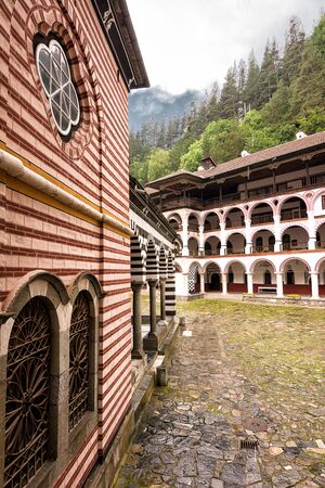 Side view of the Church of the Rila Monastery, UNESCO site in Bulgaria