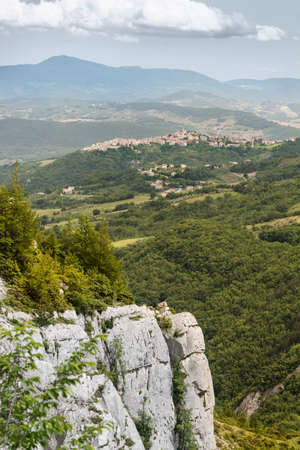 The medieval town of Casoli in the province of Chietiの写真素材
