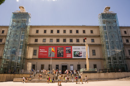 Madrid, Spain - June 19, 2022: Facade and entrance to the Queen Sofia National Museum in Madridのeditorial素材