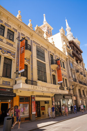 Madrid, Spain - June 19, 2022: Entrance of the Queen Victoria Theater in the center of Madridのeditorial素材