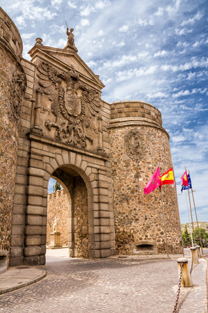 Bisagra gate, entrance to the city of Toledo through the old city wallsのeditorial素材