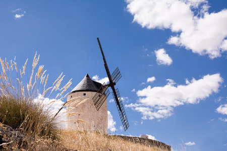 Windmills of Consuegra, in the places of the route of Cervantes for his book Don Quiscotteの写真素材