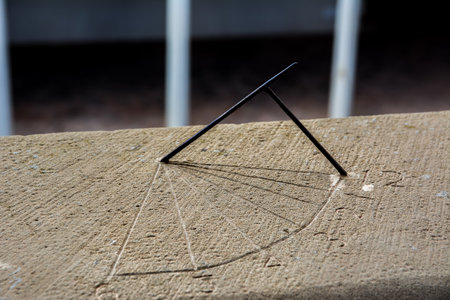 A Simple sundial on stoneの写真素材