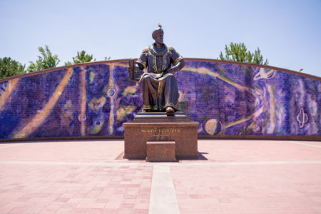 Statue of scientist astronomer Mirzo Ulugbegの写真素材