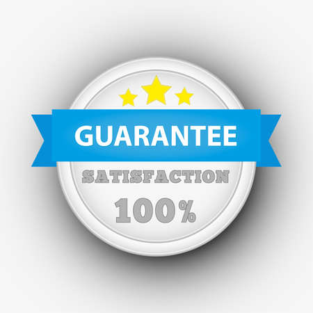 Round satisfaction guarantee stamp with starsのイラスト素材