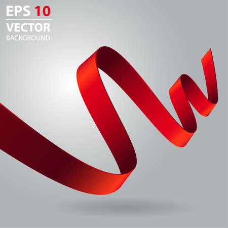 Abstract red vector wave ribbon backgroundのイラスト素材