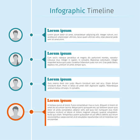 Personal infographic timeline with text bubblesのイラスト素材