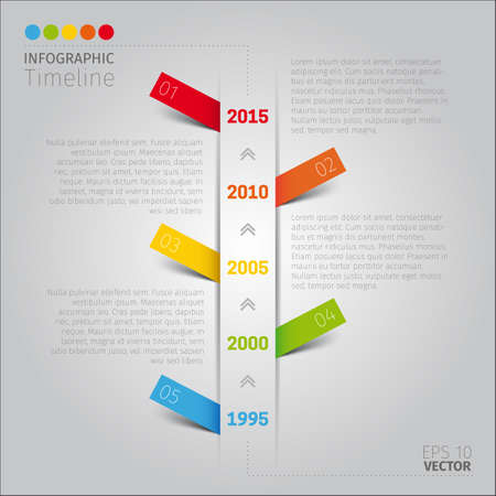 Vector Infographic timeline template with labelsのイラスト素材