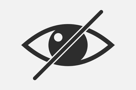Crossed eye icon, avoid eye contact symbolのイラスト素材