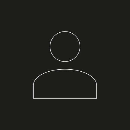 White line vector icon of an user