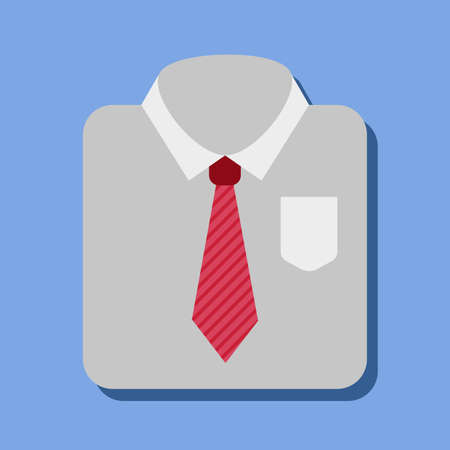 Formal men shirt with red necktie vector iconのイラスト素材