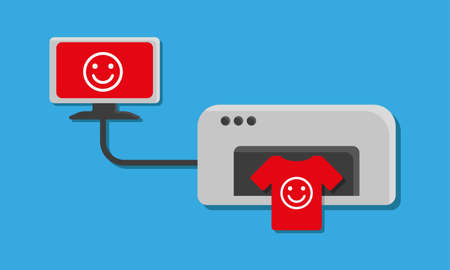 A vector illustration of print on demand process