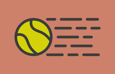 Vector illustration of a tennis ball in movementのイラスト素材