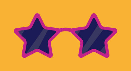 A vector icon of purple star shaped sunglassesのイラスト素材