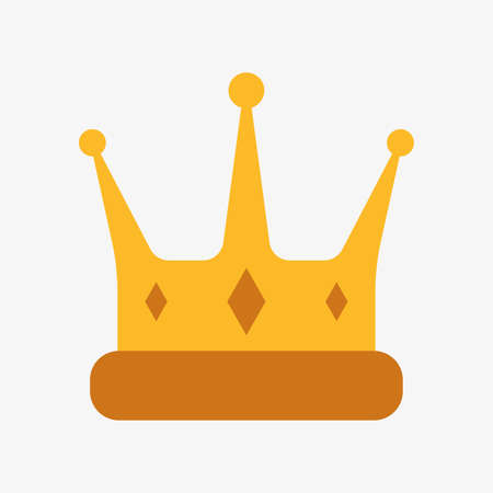 Simple golden crown isolated on white backgroundのイラスト素材