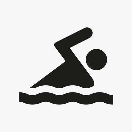 Swim icon. Vector swimming pool black pictogramのイラスト素材