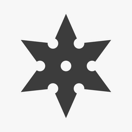 Ninja shuriken throwing star flat vector iconのイラスト素材