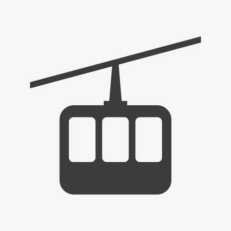 Cable car vector icon. Cableway cabin symbolのイラスト素材