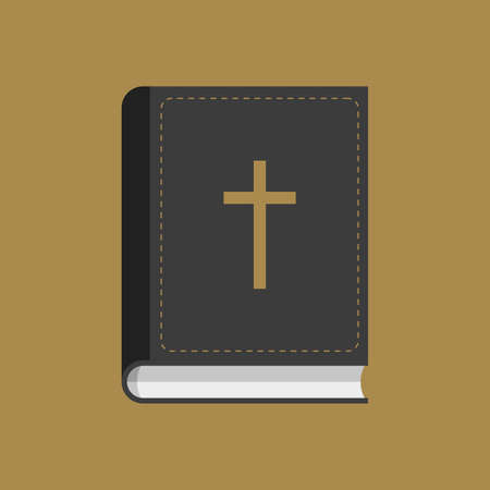 Bible vector icon. Book with christian cross.のイラスト素材
