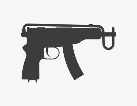 Czech submachine gun vector icon white backgroundのイラスト素材