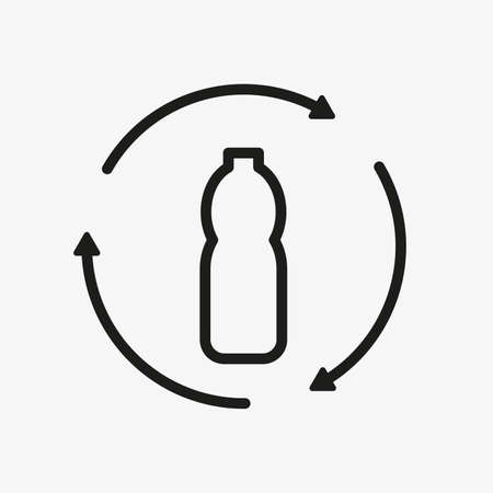 Recycle plastic bottle vector icon. Ecology symbolのイラスト素材