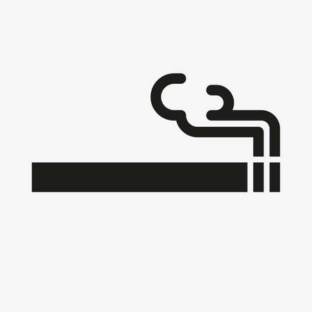 Cigarette black vector icon. Simple smoking signのイラスト素材