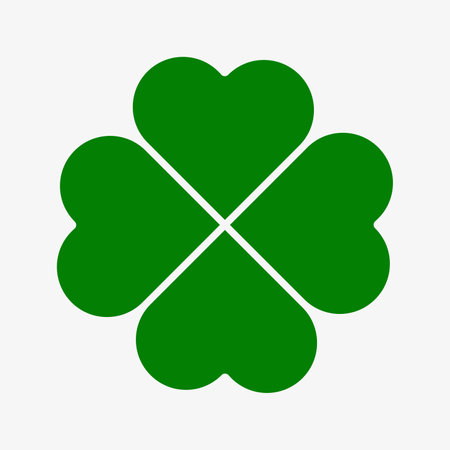 Clover with four leaves green vector iconのイラスト素材