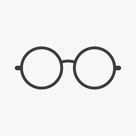 Round sunglasses vector icon on white backgroundのイラスト素材